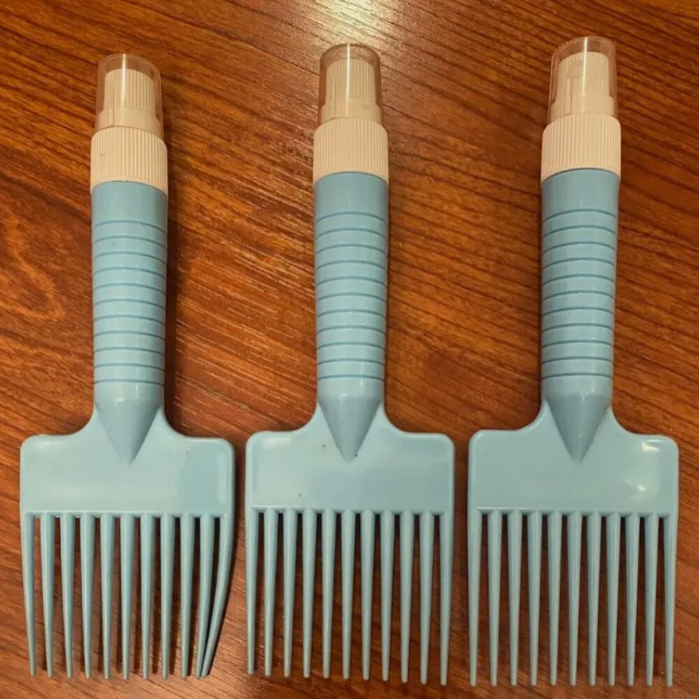 Vintage Lot of 3 1980s Goody Hair Lift Pick Comb w/ Hairspray Handle - Old Stock